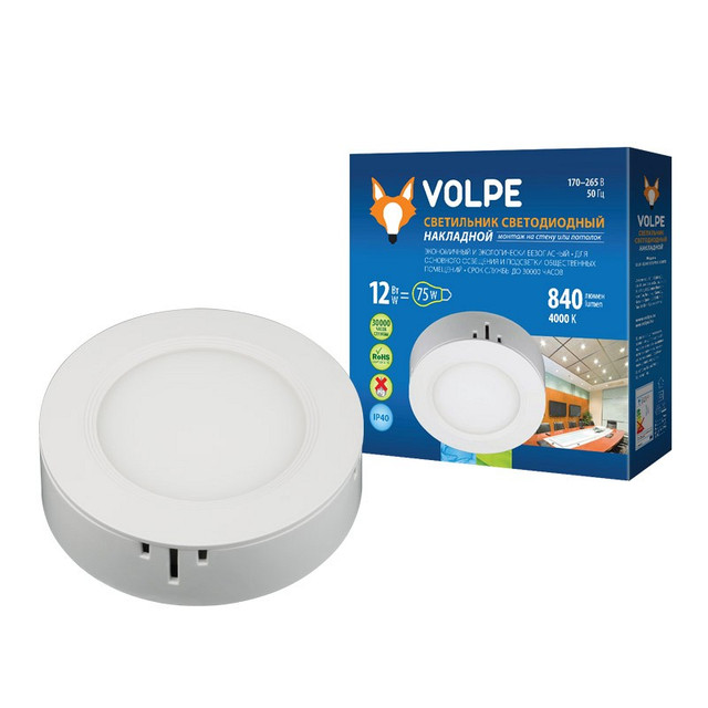 Светильники внутреннего освещения прочие Volpe ULM-Q240 12W/NW WHITE